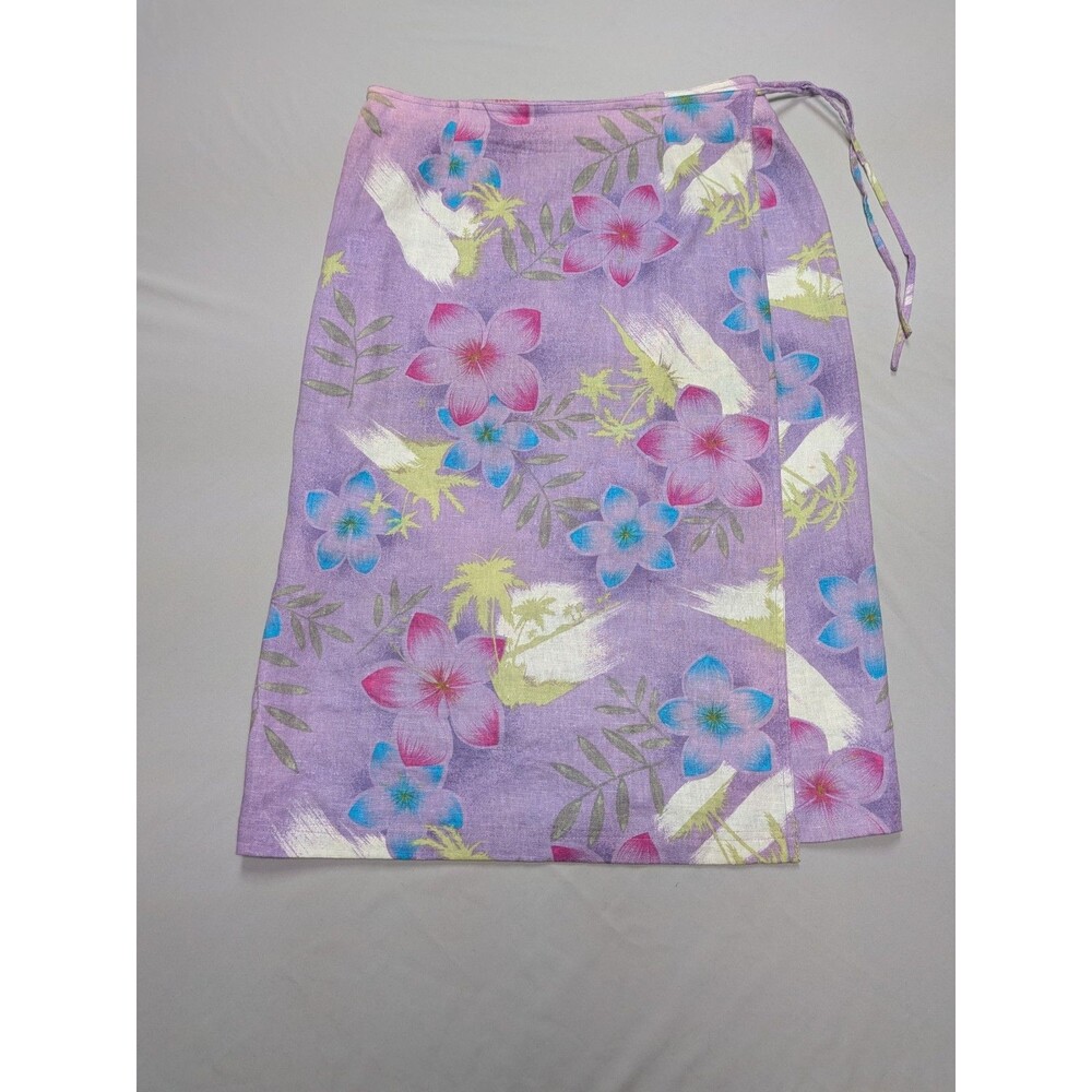 Vintage Pearl Head Bay Hawaiian Print Floral Wrap Skirt Multicolor 12